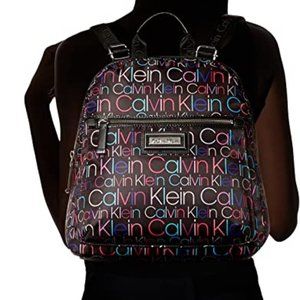 Calvin Klein Nylon Backpack Zip Around Black/Multi